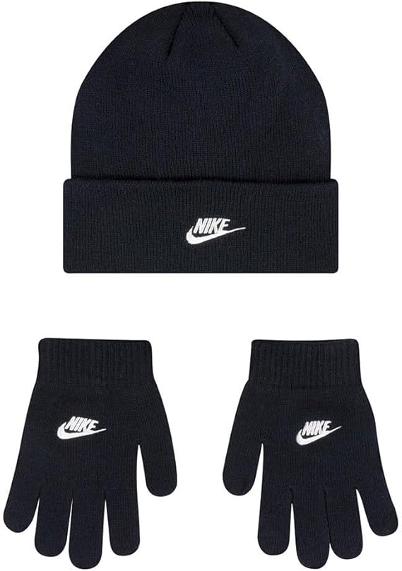 Nike Futura Beanie Gloves Set (Big Kids) Black