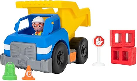 Blippi Dump Truck - Fun Freewheeling Vehicle Featuring 3 Construction Worker Sounds and Phrases - Educational Vehicles for Toddlers and Preschoolers