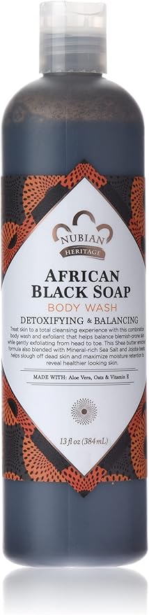 Nubian Heritage African Black Soap Body Wash, 13 Oz