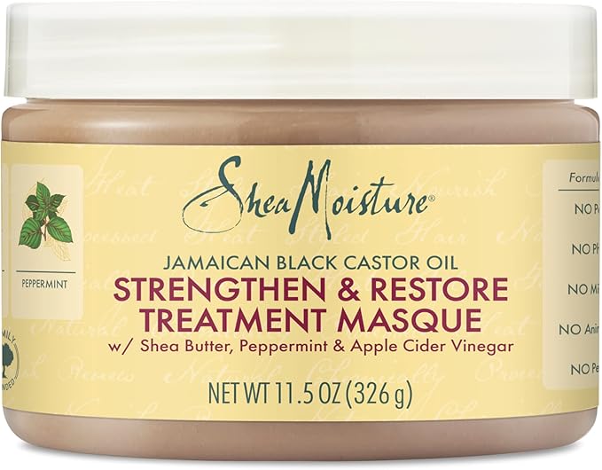 SheaMoisture Jamaican Black Castor Oil Treatment Masque For Dry Hair Jamaican Black Castor Oil Paraben Free Hair Mask 11.5 oz