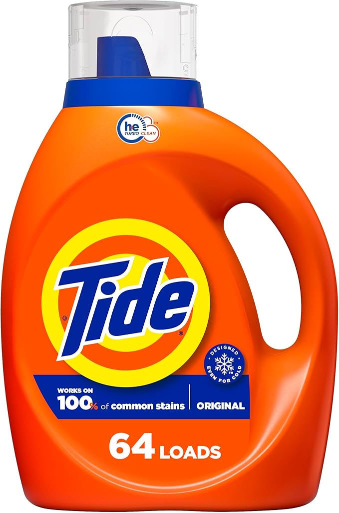 Tide Liquid Laundry Detergent Soap, Original Scent, HE Compatible, 64 Loads, 84 fl oz, Tide Laundry Detergent, Liquid Laundry Detergent