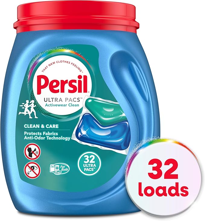 Persil Ultra Pacs Activewear Clean Laundry Detergent, 32 count